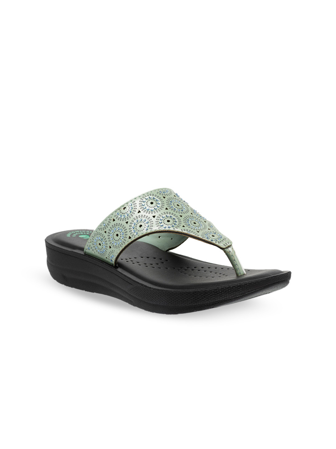 Inblu Laser Cuts Embellished Lightweight & Anti-Skid Open Toe Flats