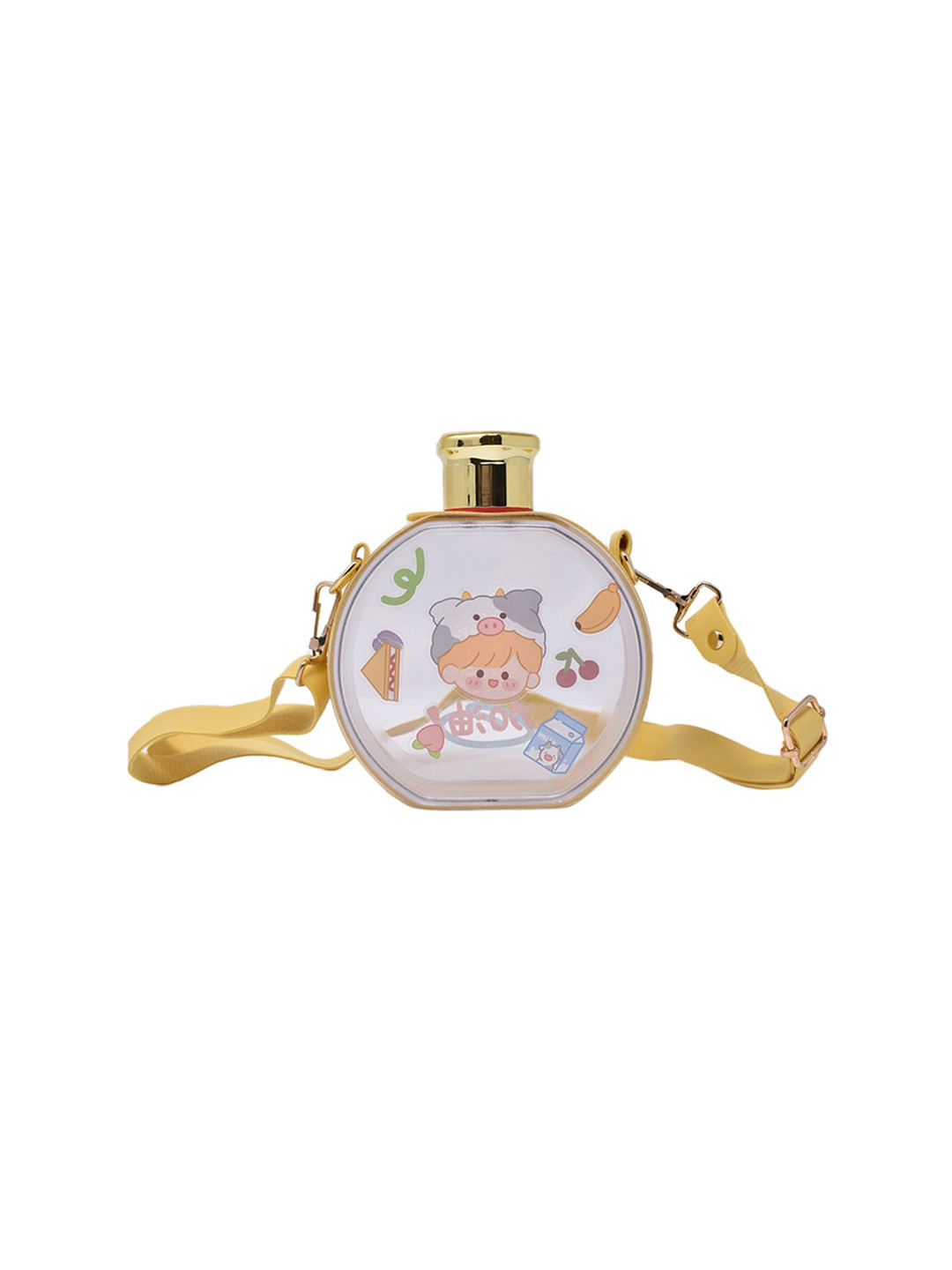 K&U Yellow Conversational Plastic Carrying Loop Water Bottle - 500ml