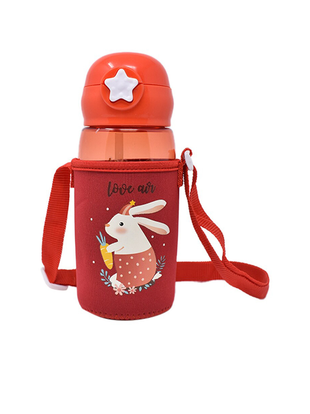 K&U Red Conversational Plastic Spill Proof Sipper - 500ml