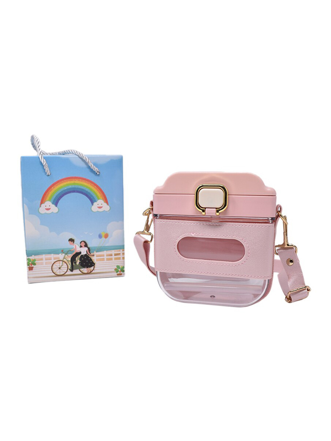 K&U Peach Solid Plastic Spill Proof Sipper - 1.1L