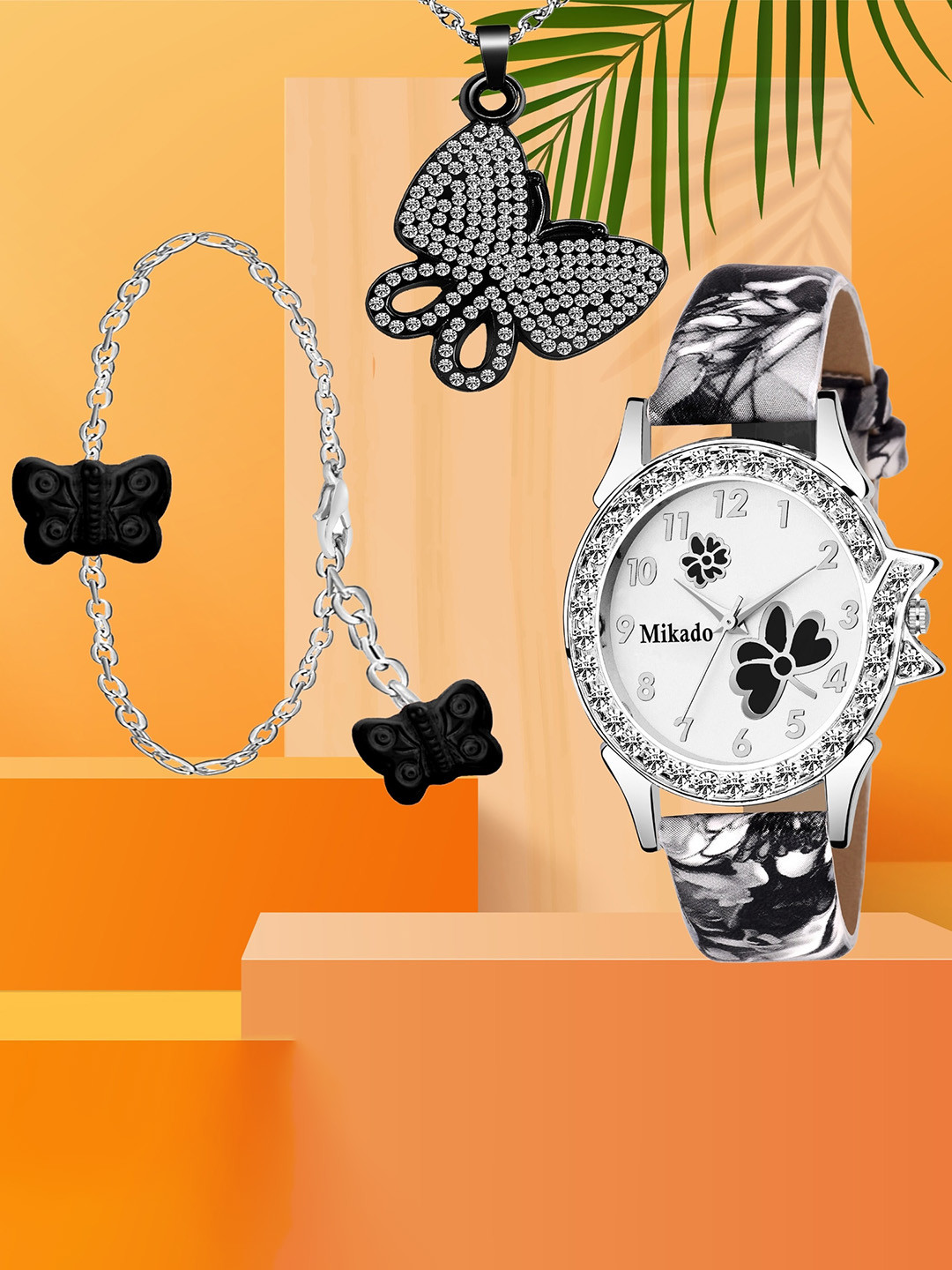 Mikado Women Brass Oval Dial Synthetic Straps Analogue Watch