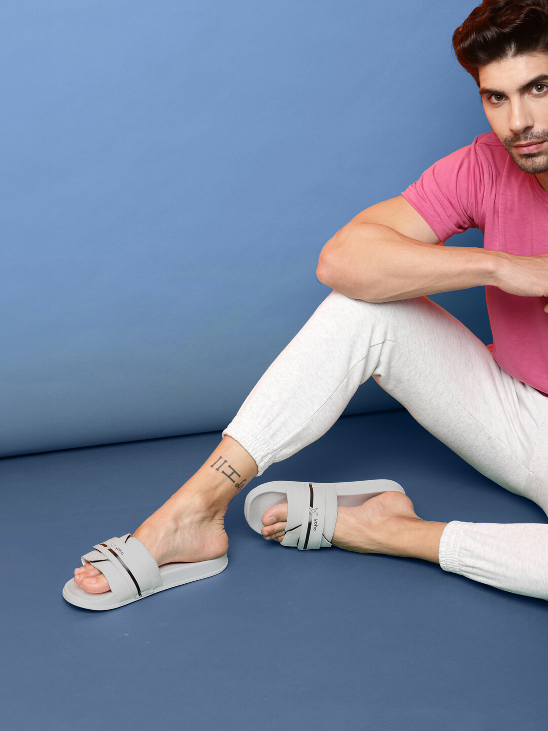 yoho Men DryStep Striped Waterproof & Skin Friendly Sliders