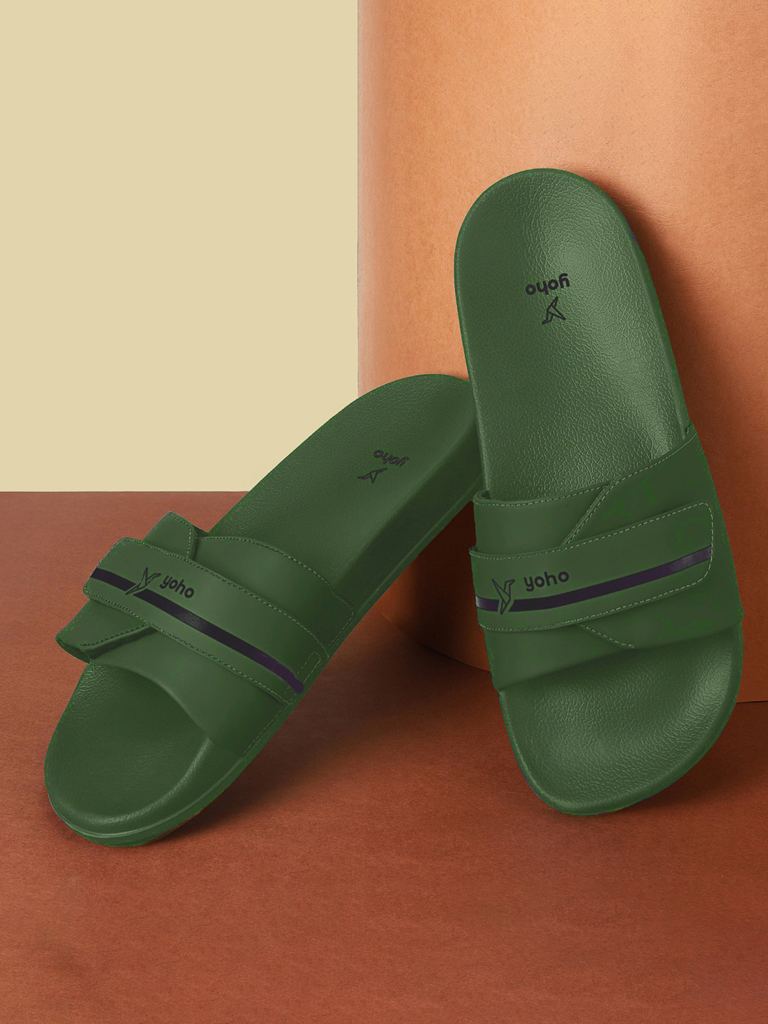 yoho Men DryStep Striped Waterproof & Skin Friendly Sliders