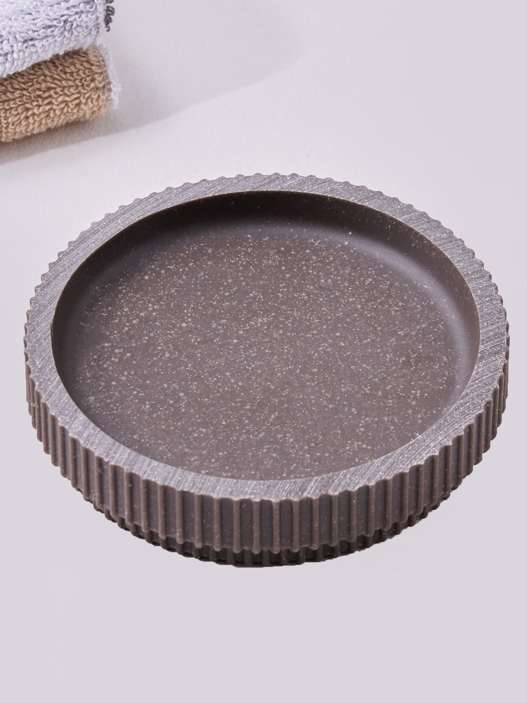 Home Centre Senegal Brown Textured Polyresin Soap Dish