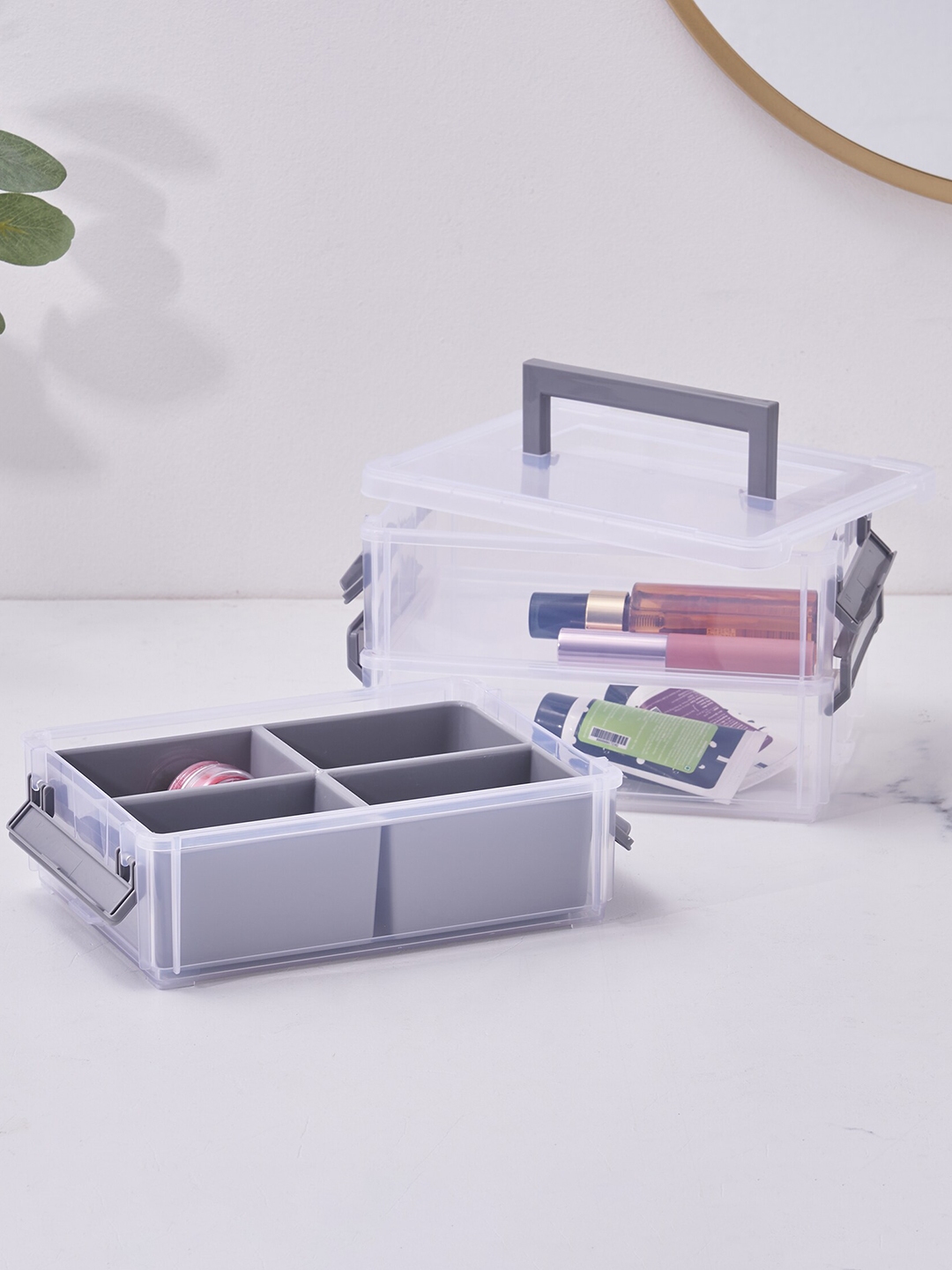 Buy Home Centre Transparent 3-Tier Stackable Storage Boxes - Organisers for  Unisex 23827232