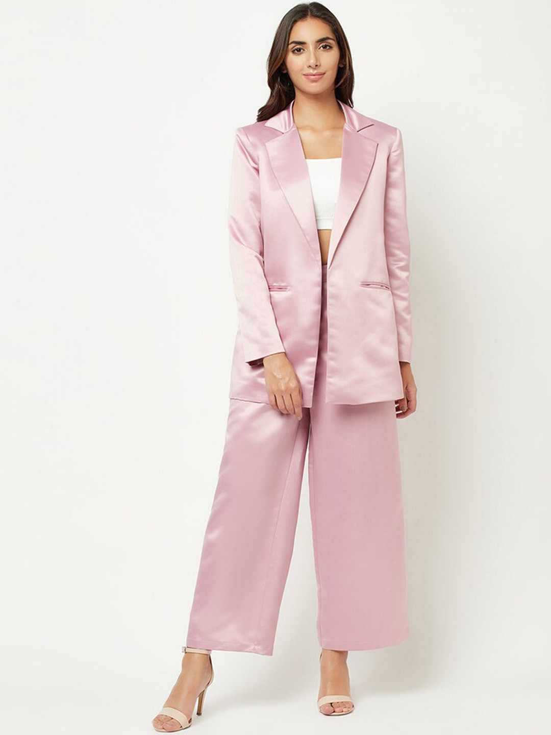 HOUSE OF S Single Breasted Satin 2-Piece Suit