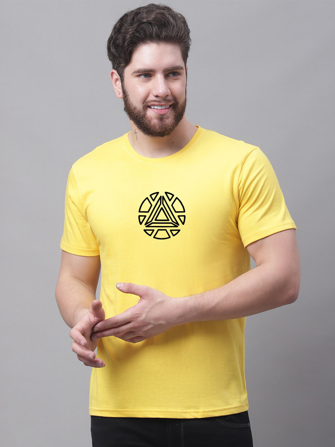 Friskers Printed Round Neck Skin Friendly Cotton T-shirt
