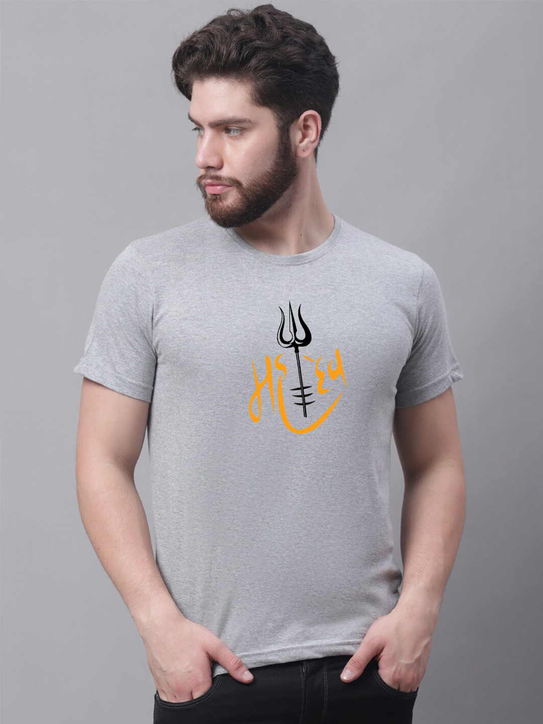 Friskers Men Mahadev Printed Cotton T-shirt