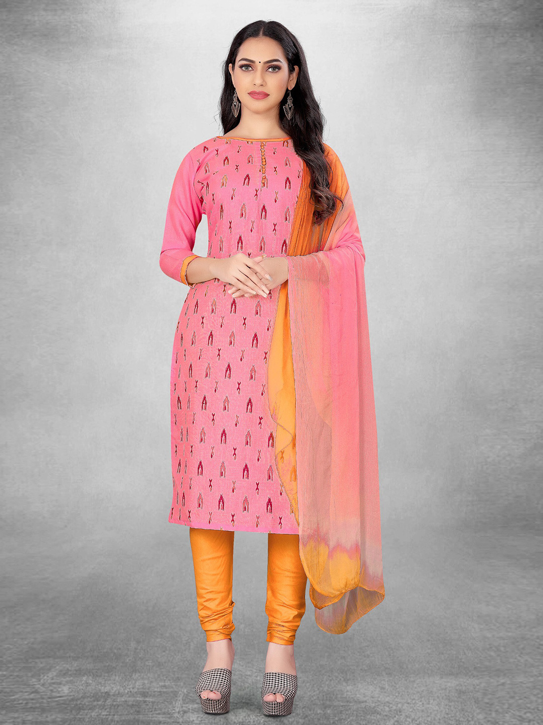 KALINI Abstract Printed Unstitched Dress Material