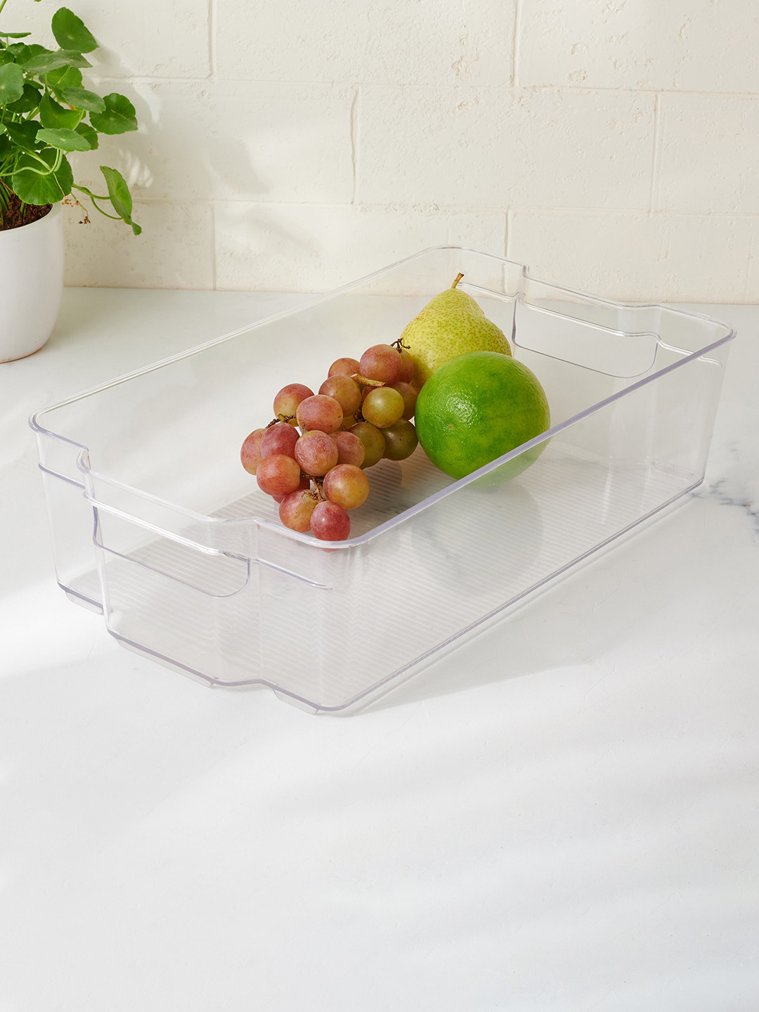 Home Centre Orion Elfin Transparent Plastic Dishwasher Safe Clip-On Fridge Container