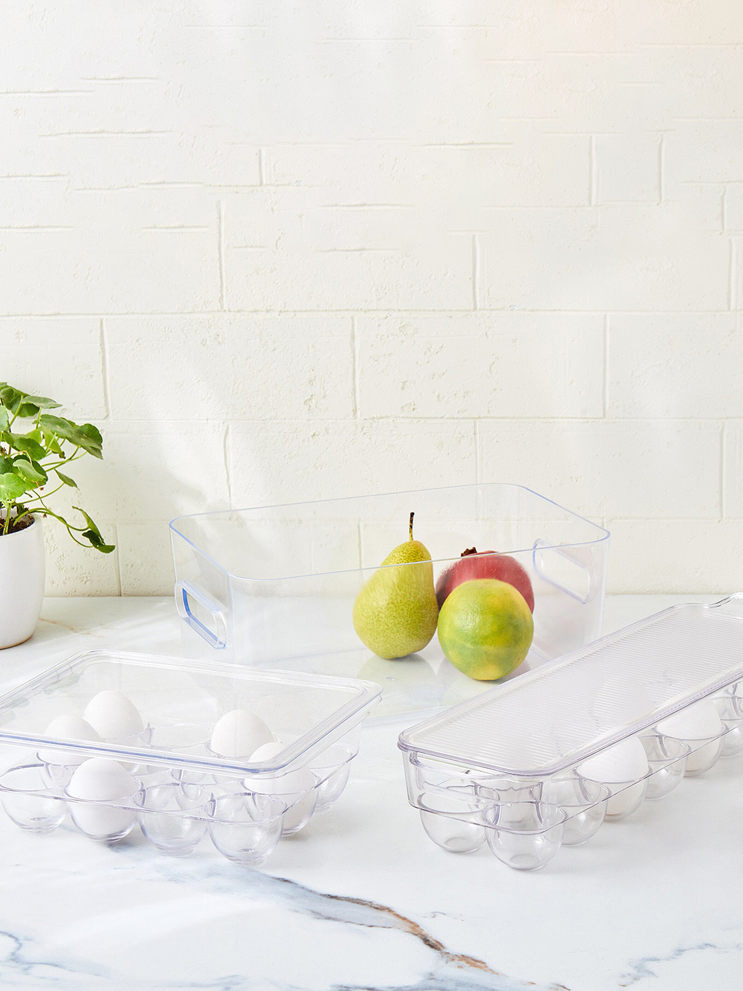 Home Centre Orion Elfin Transparent Egg Holder With Lid