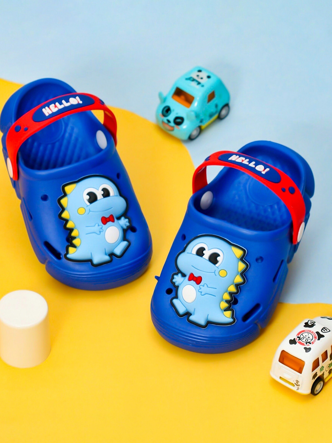 Yellow Bee Boys Little Dino Applique Clogs