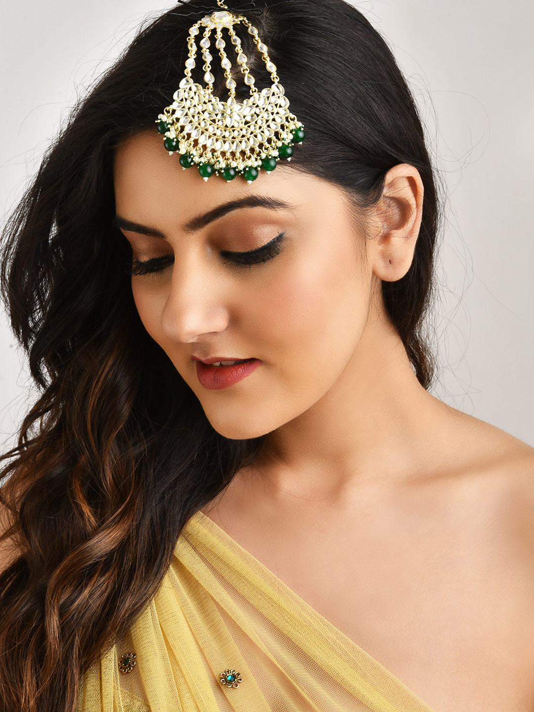 LAIDA Gold-Plated Kundan Jhumar Passa