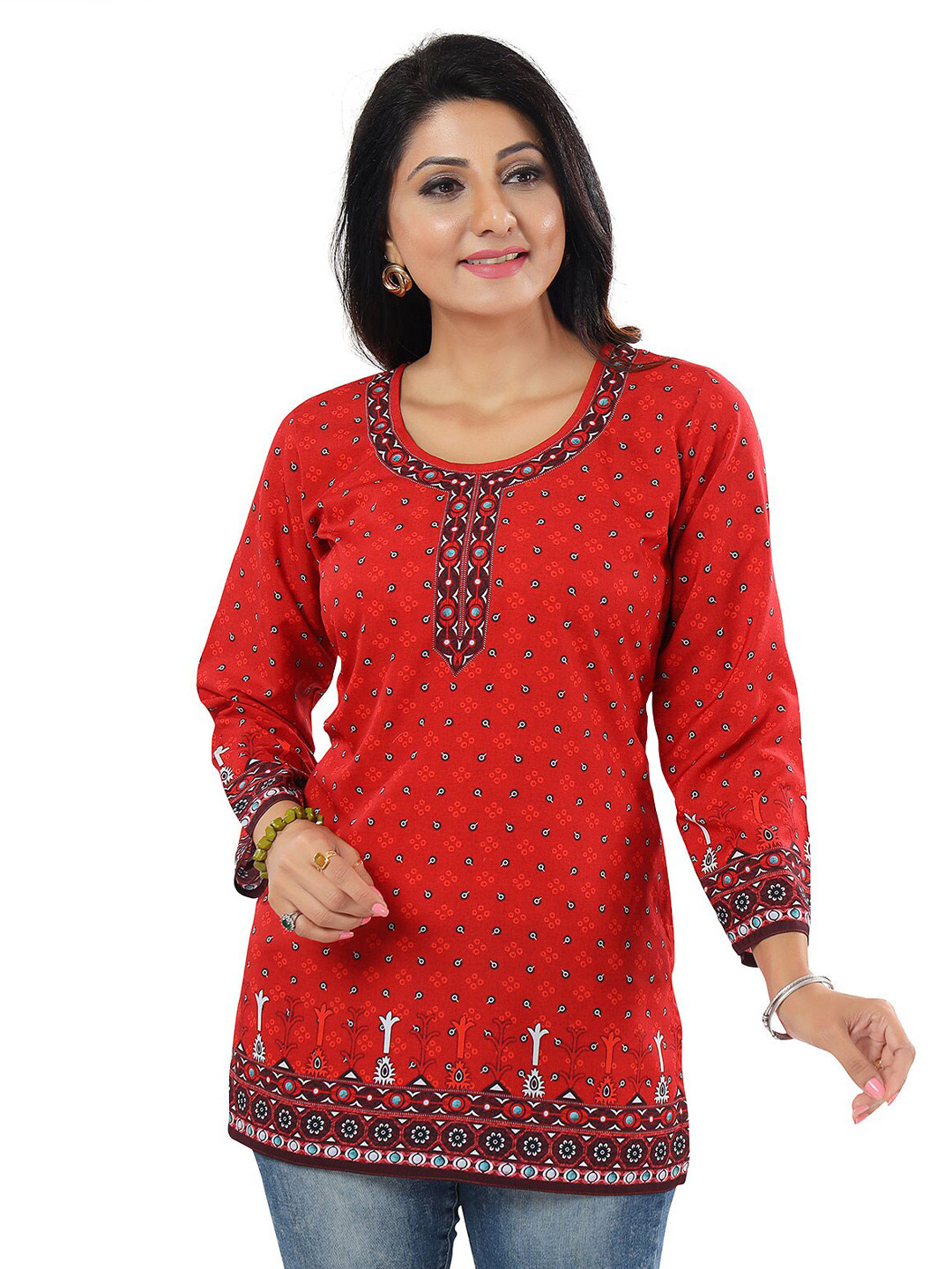 keshubaba Geometric Printed Straight Kurti