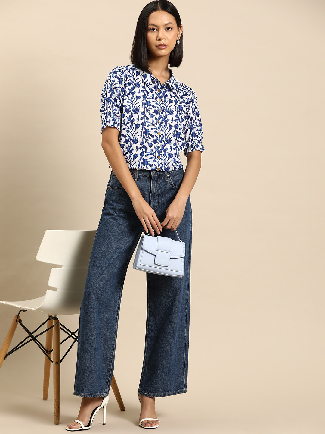 all about you Printed Pure Cotton Shirt Style Top