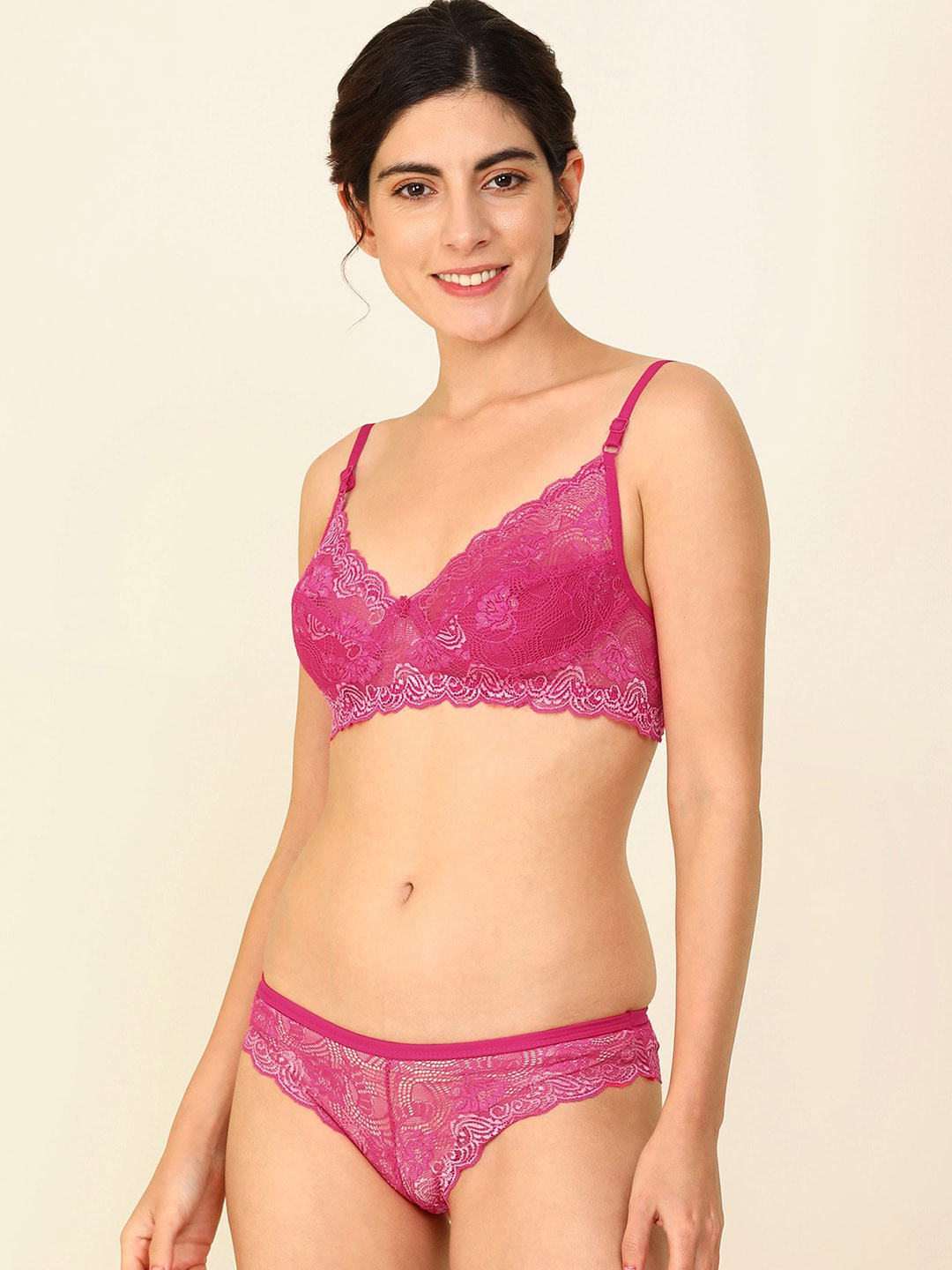 PIBU Self Design Cotton Lingerie Set FC_B_Nikkar Set_Pink_30