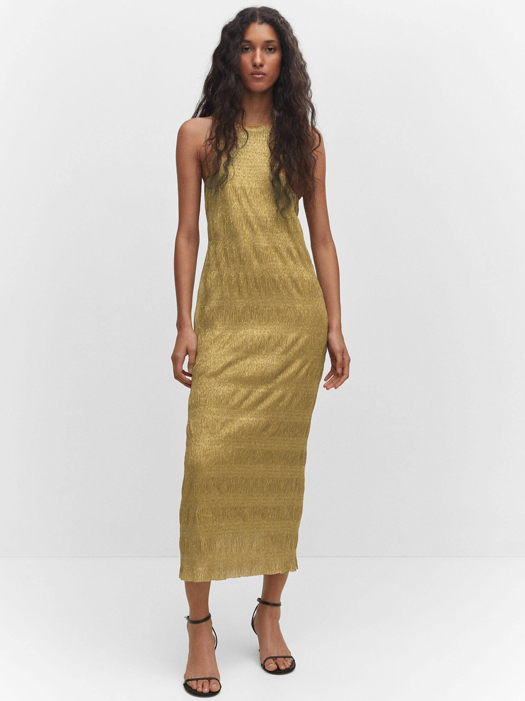 MANGO Blingy Sheath Midi Dress