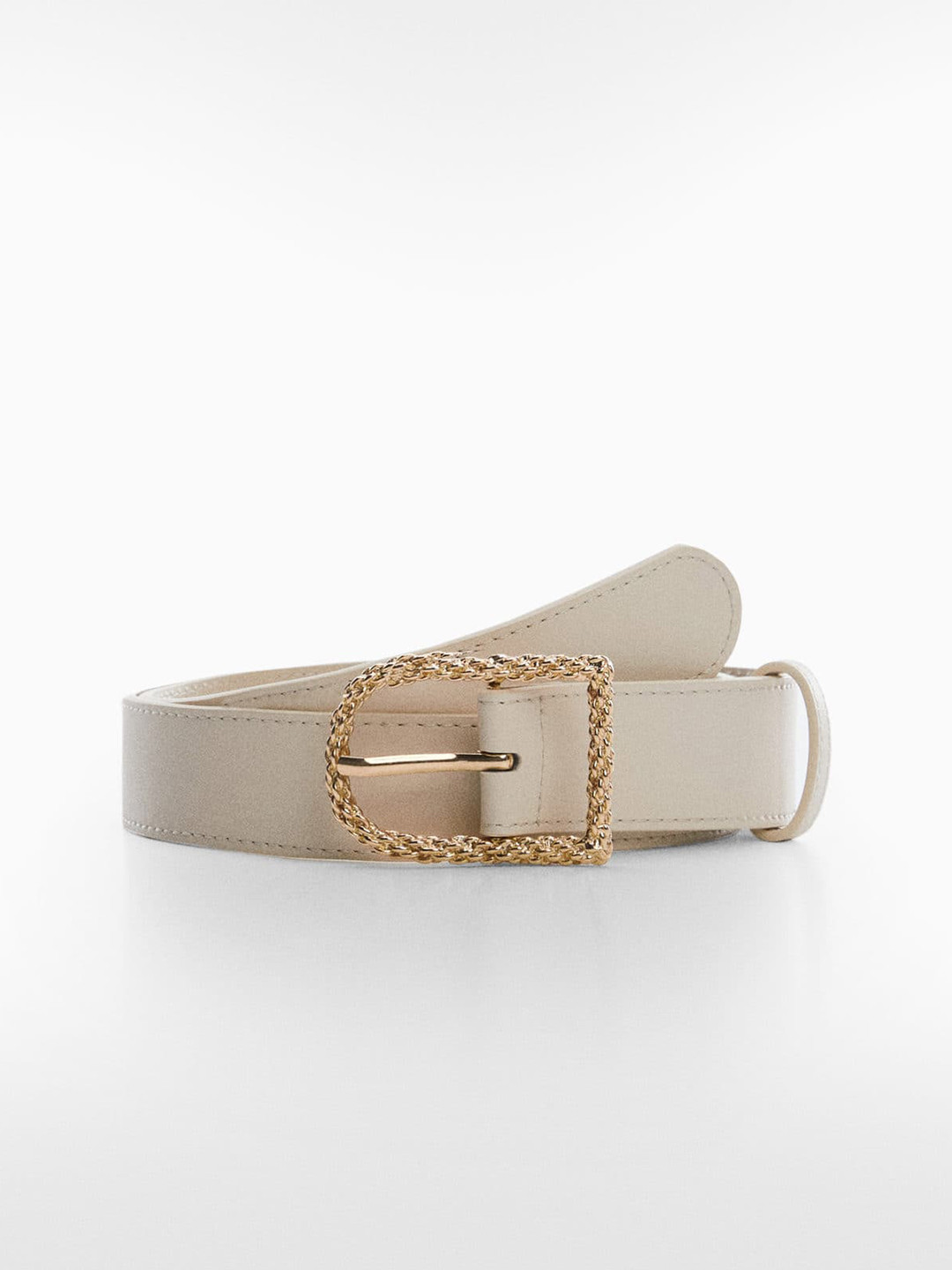 MANGO Women Metallic Embossed Belt