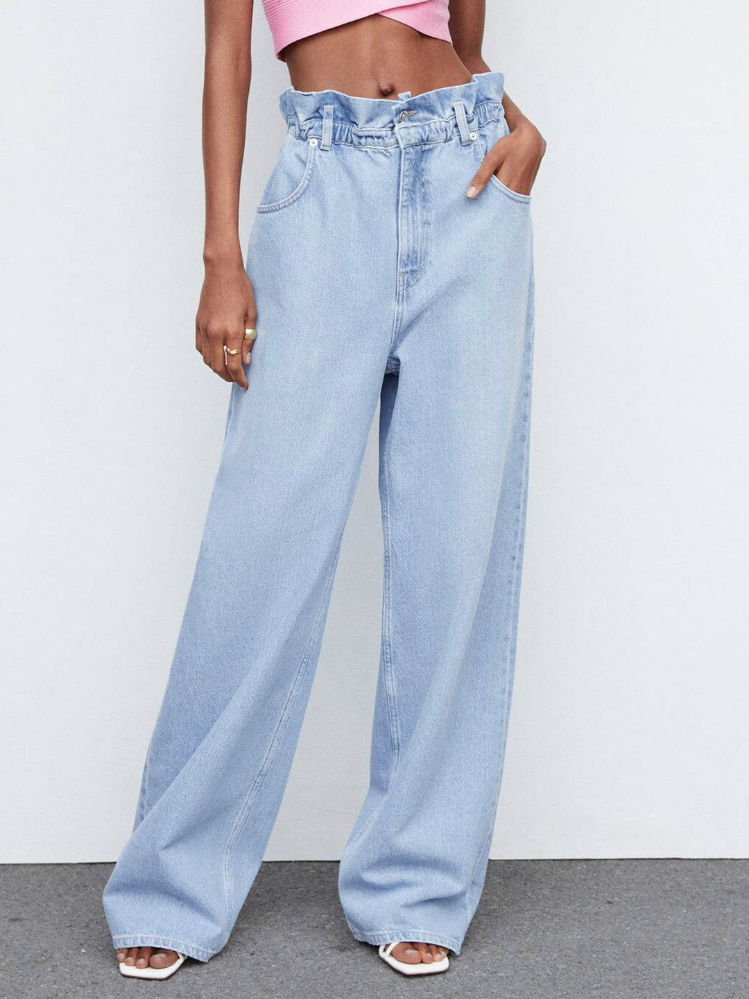 MANGO Women Slouchy Fit High-Rise Jeans