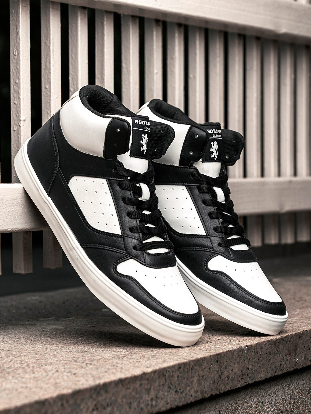 Red Tape Men Solid Mid-Top Sneakers