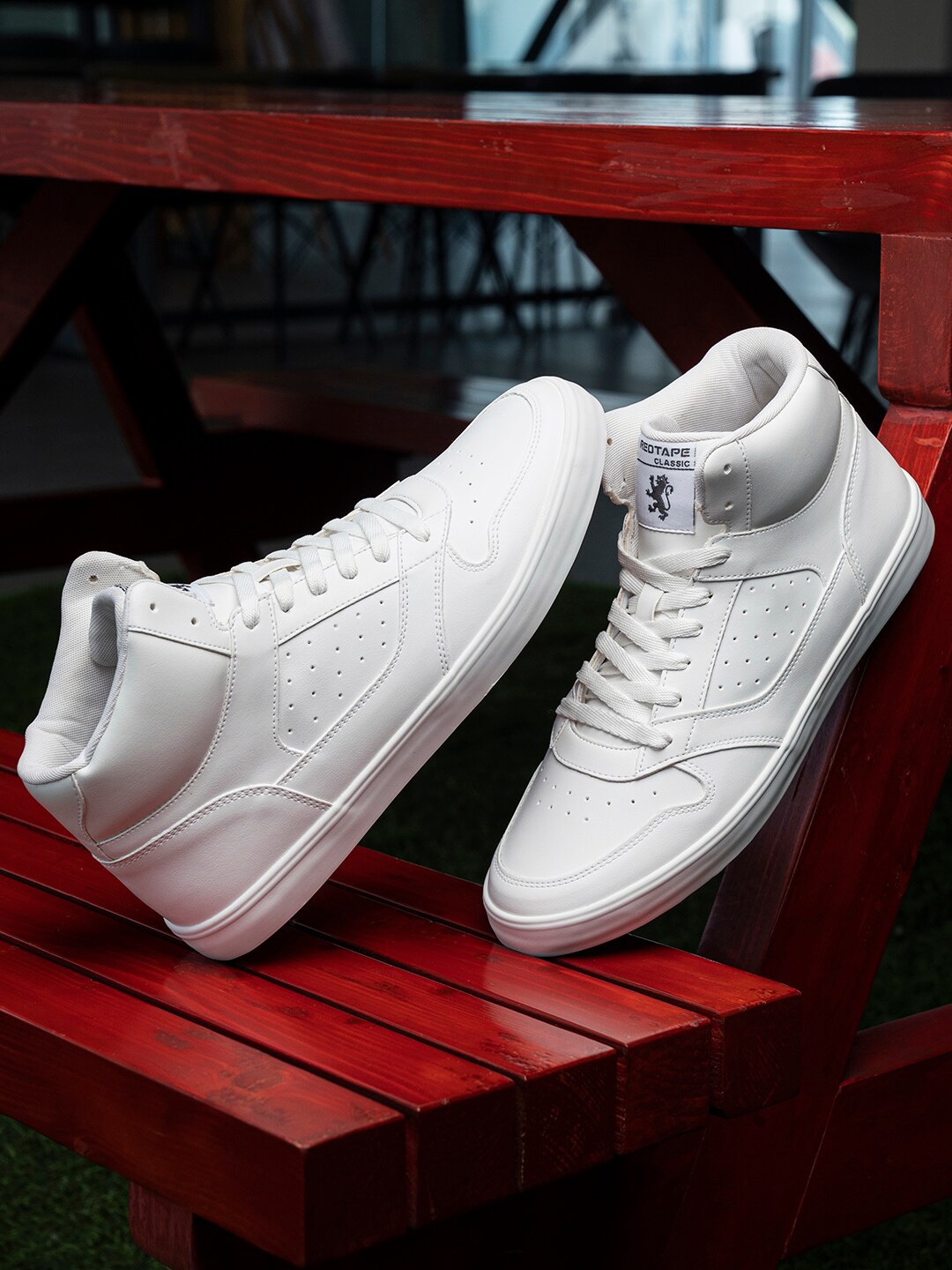 Red tape mid top sneakers sales