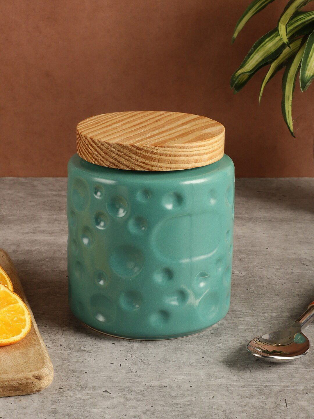 Miah Decor Green Ceramic Air Tight Clip-On Canister-700ml