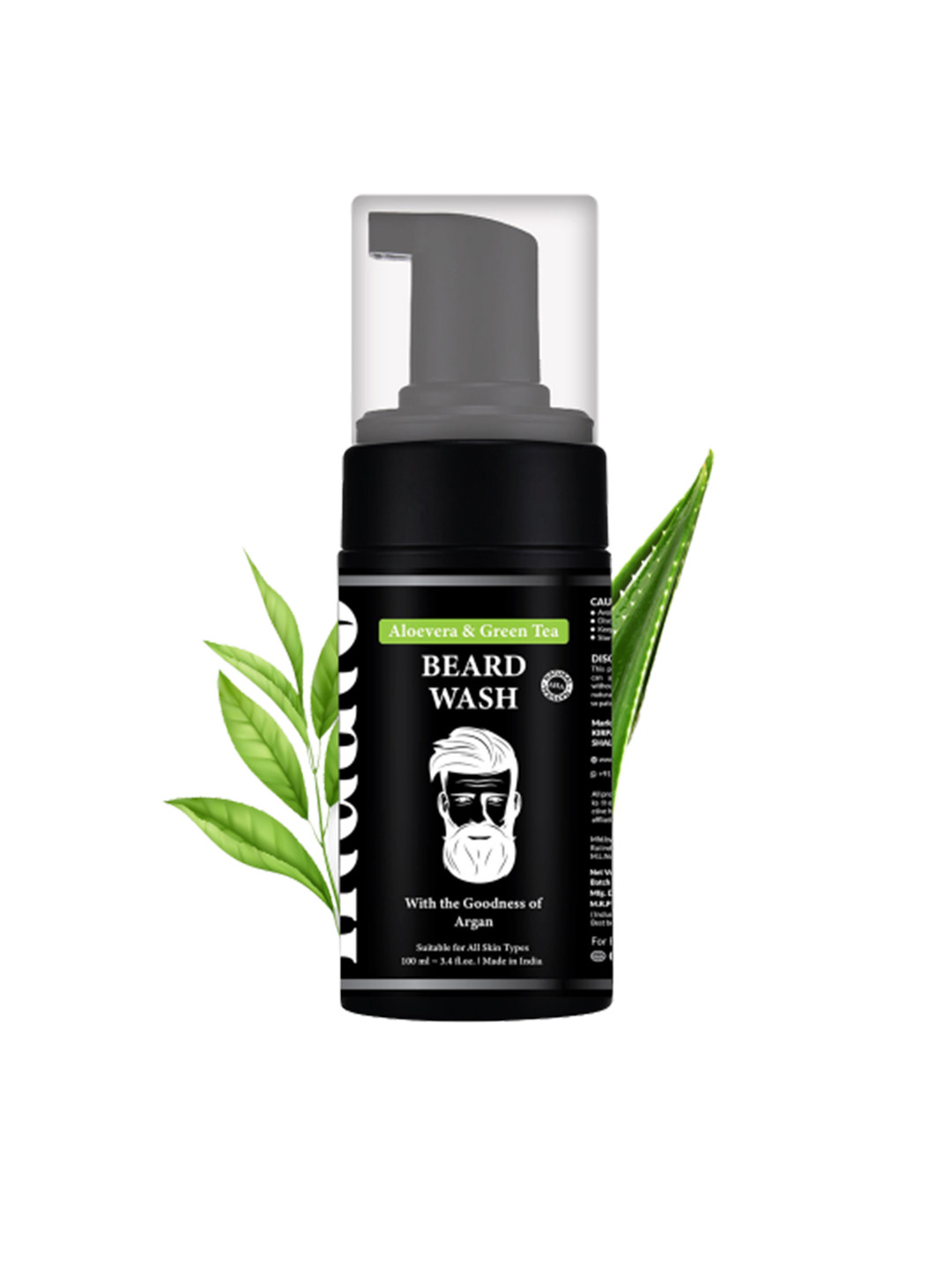 INDALO Aloe Vera & Green Tea & Argan Beard Wash-100ml