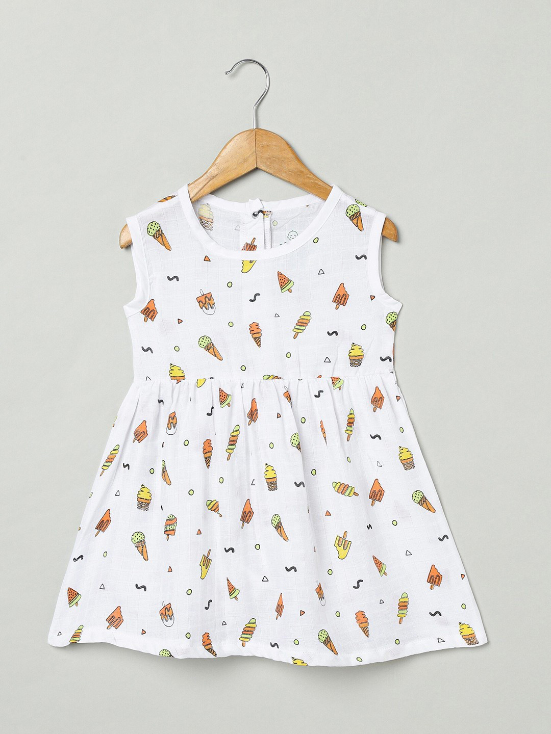 The Boo Boo Club Girls Conversational Printed Pure Cotton Fit & Flare Dress