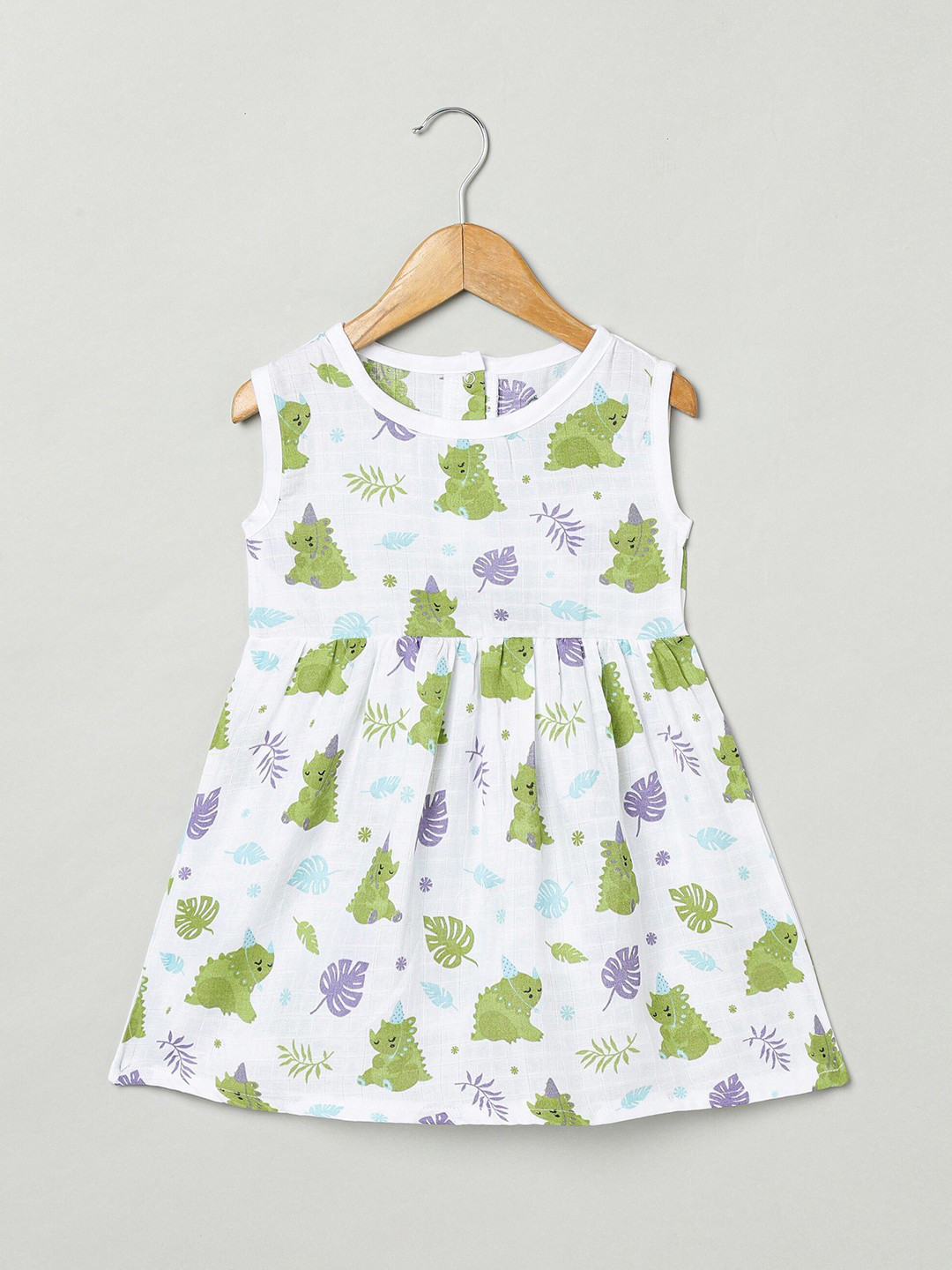 The Boo Boo Club Girls Conversational Printed Pure Cotton Fit & Flare Dress