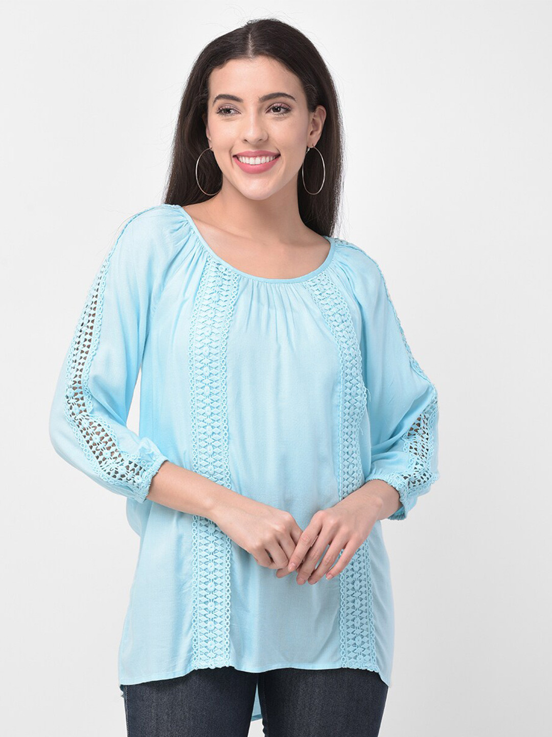 250 DESIGNS Lace Insert A-Line Top