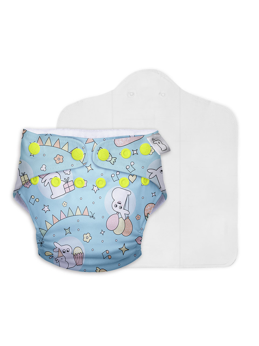 SuperBottoms Kids Blue Printed UNO Cloth Diaper with Dry Feel Magic Pad