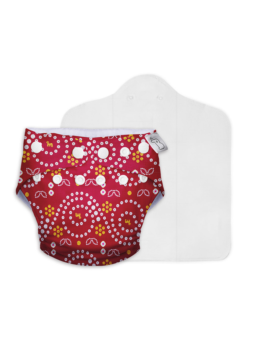 SuperBottoms Kids Red Printed UNO Cloth Diaper with Dry Feel Magic Pad