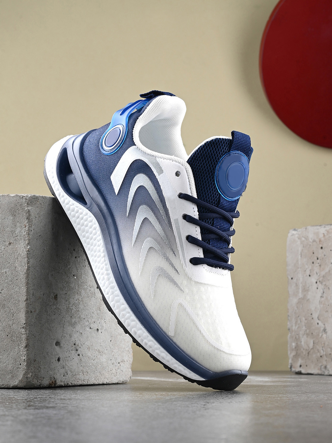 Roadster Women White & Blue Mesh Walking Shoes