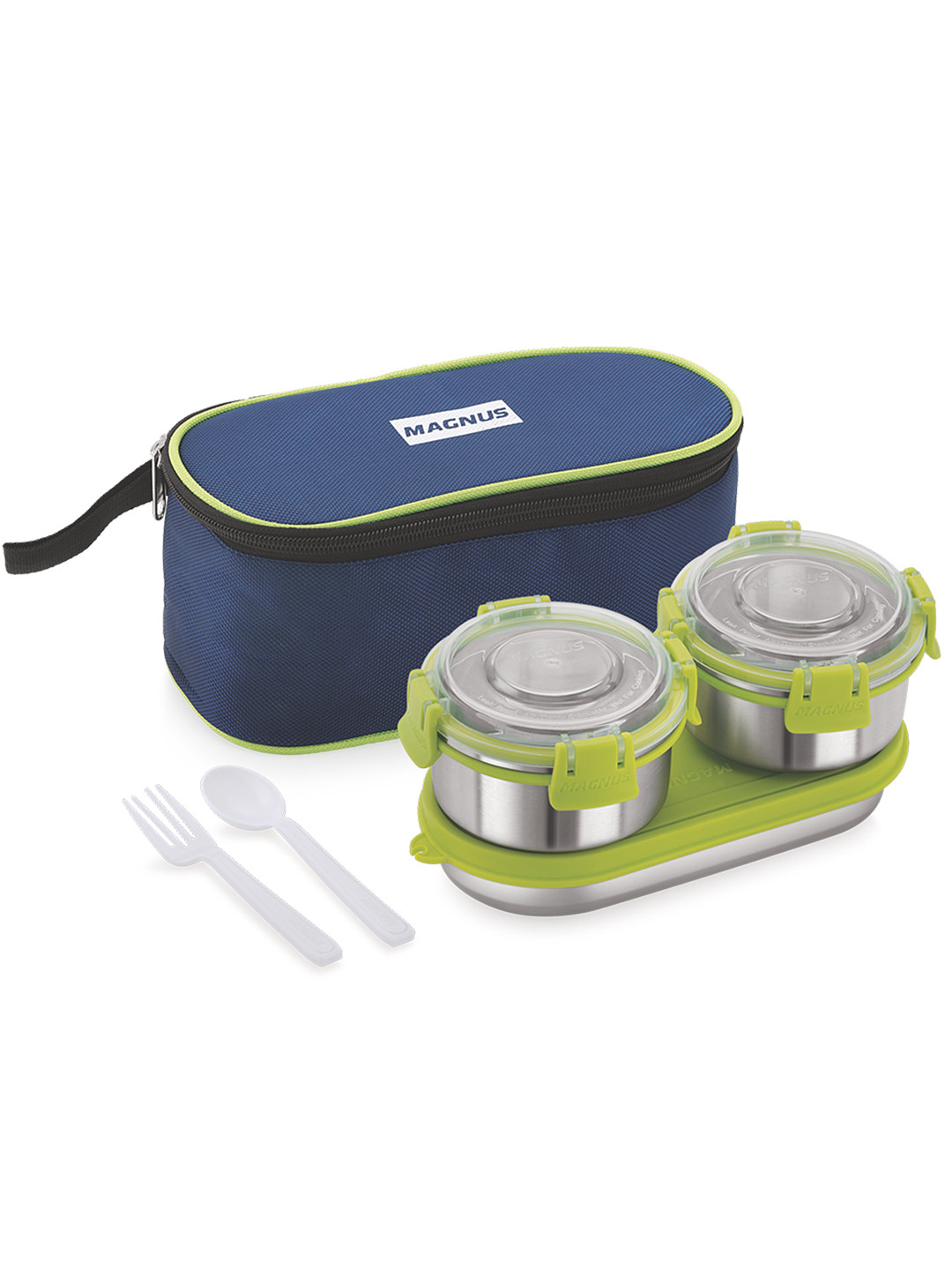 MAGNUS Avanza 3 Prime Airtight Leakproof Stainless Steel 5PCs Lunch Box With Spoon & Fork