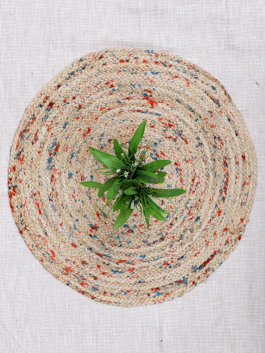 Art Avenue Dear Brown & Blue Round Jute Rug