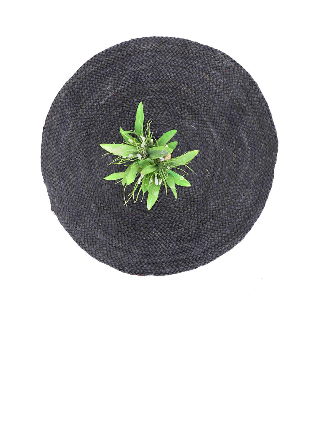 Art Avenue Flatter Black Jute Braided Round Jute Rug