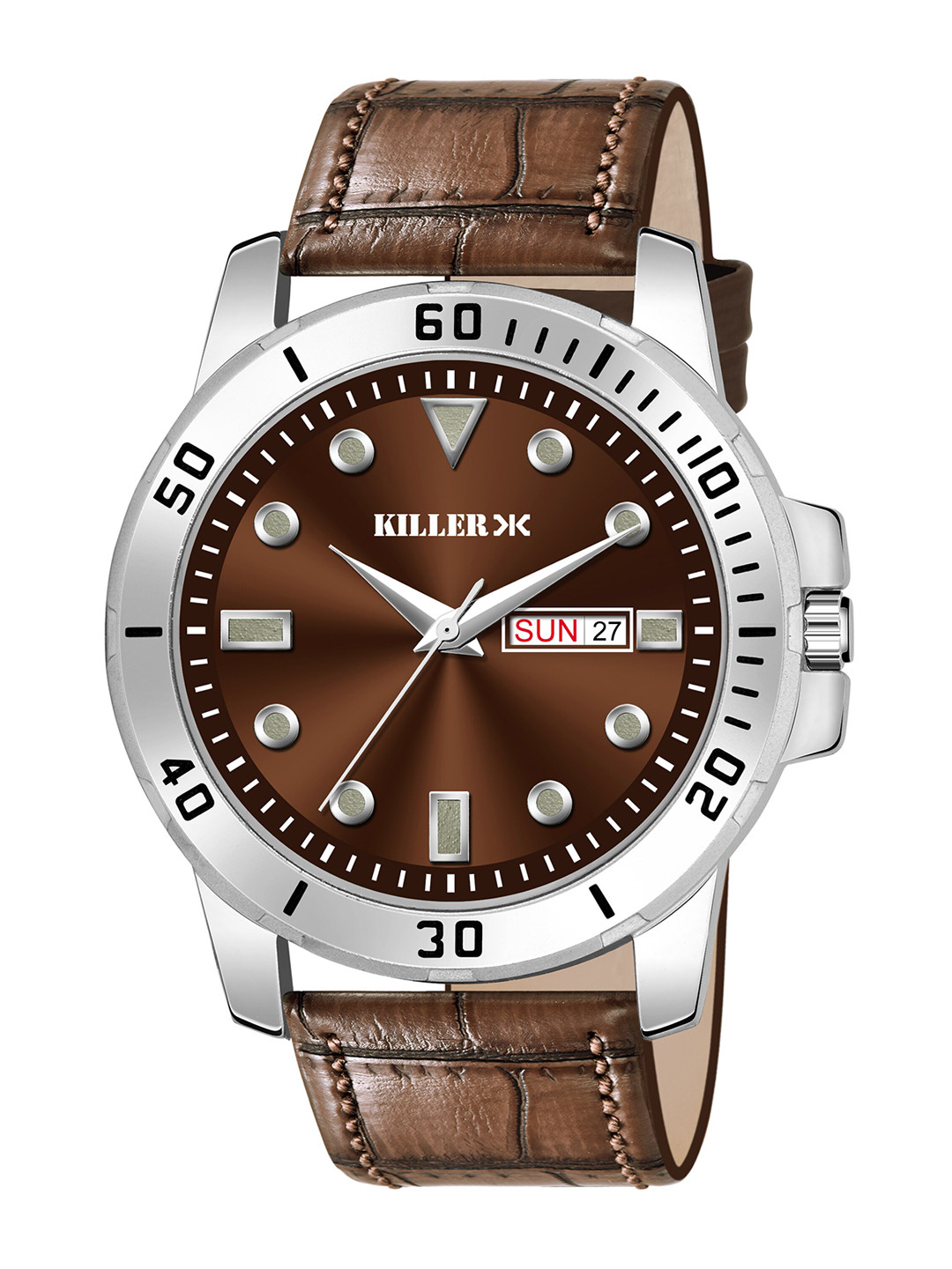 Killer Men Round Analogue Watch KL-9200-BROWN