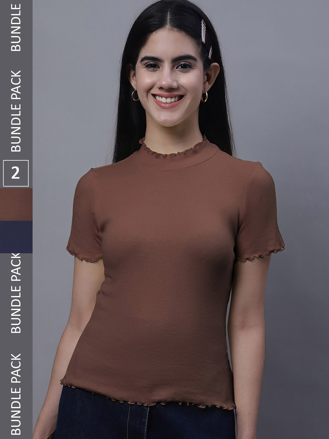 FBAR Pack Of 2 Ribbed Lettuce Edge Cotton Top