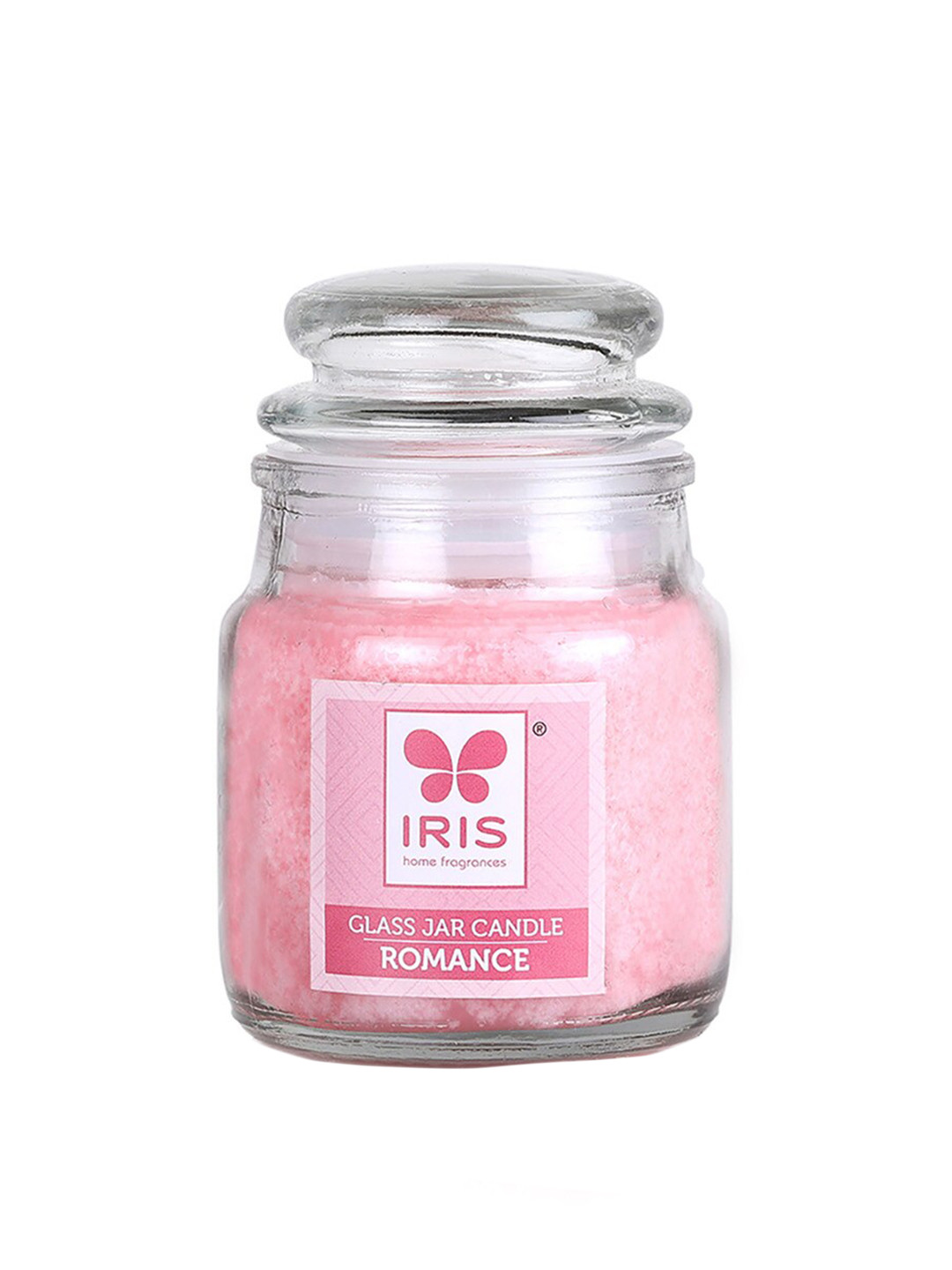 Iris Romance Glass Scented 1 Wick Solid Geometric Regular Jar Candles