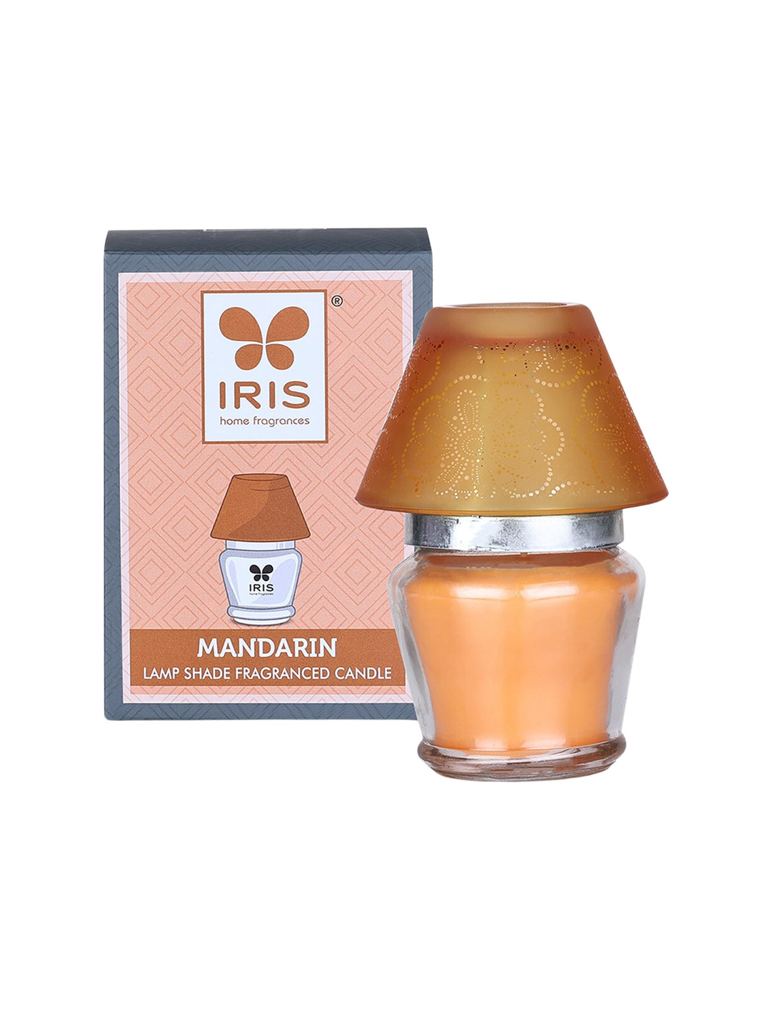 Iris Lamp Shade Wax Scented 1 Wick Mandarin Solid Geometric Regular Jar Candles