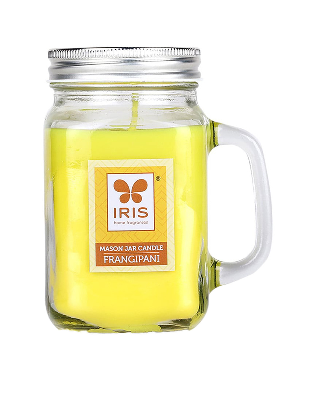 Iris Frangipani Mason Scented 1 Wick Solid Geometric Regular Jar Candles