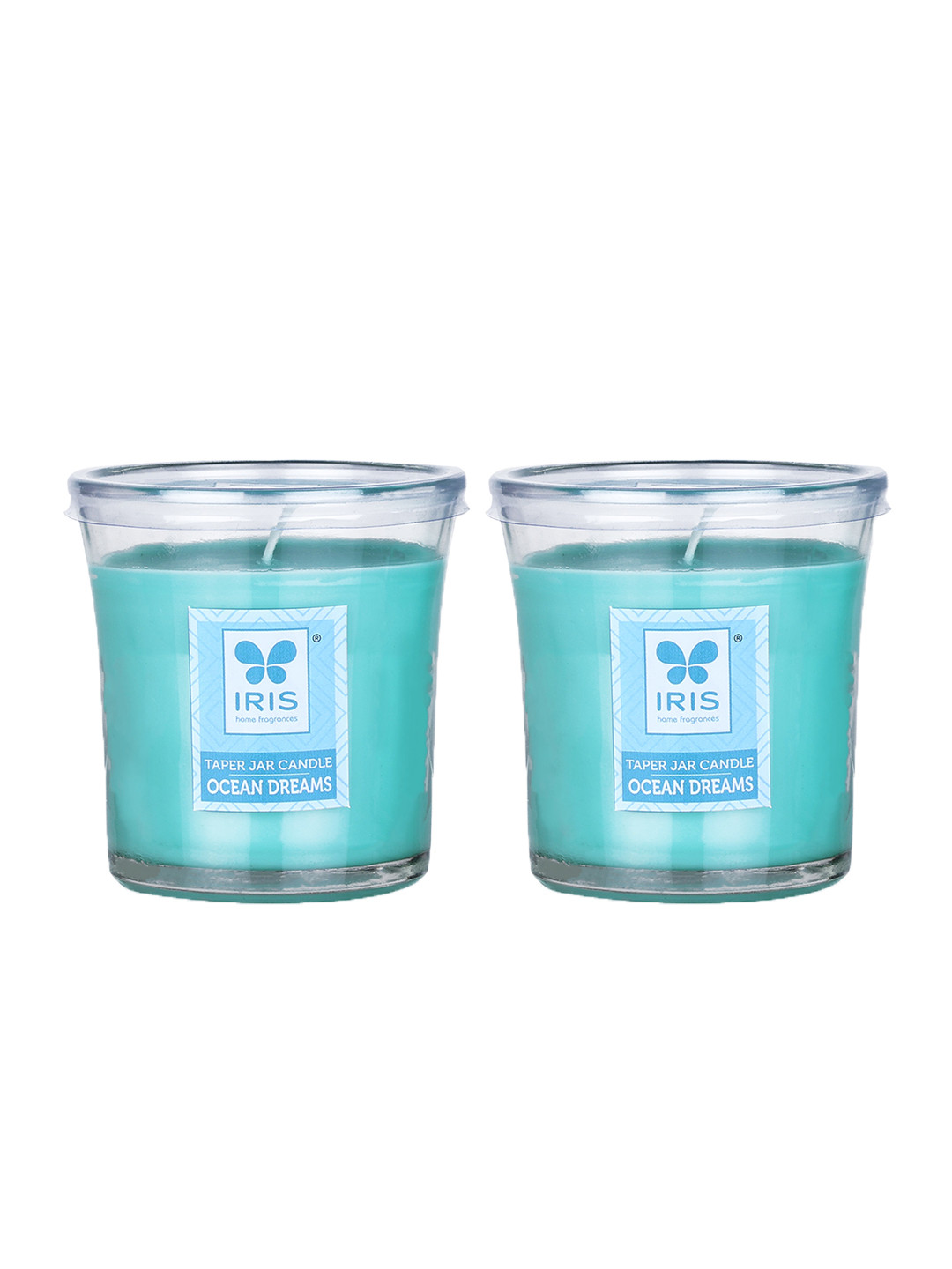 Iris Ocean Dream Taper 2Pcs Scented 1 Wick Solid Geometric Regular Jar Candles