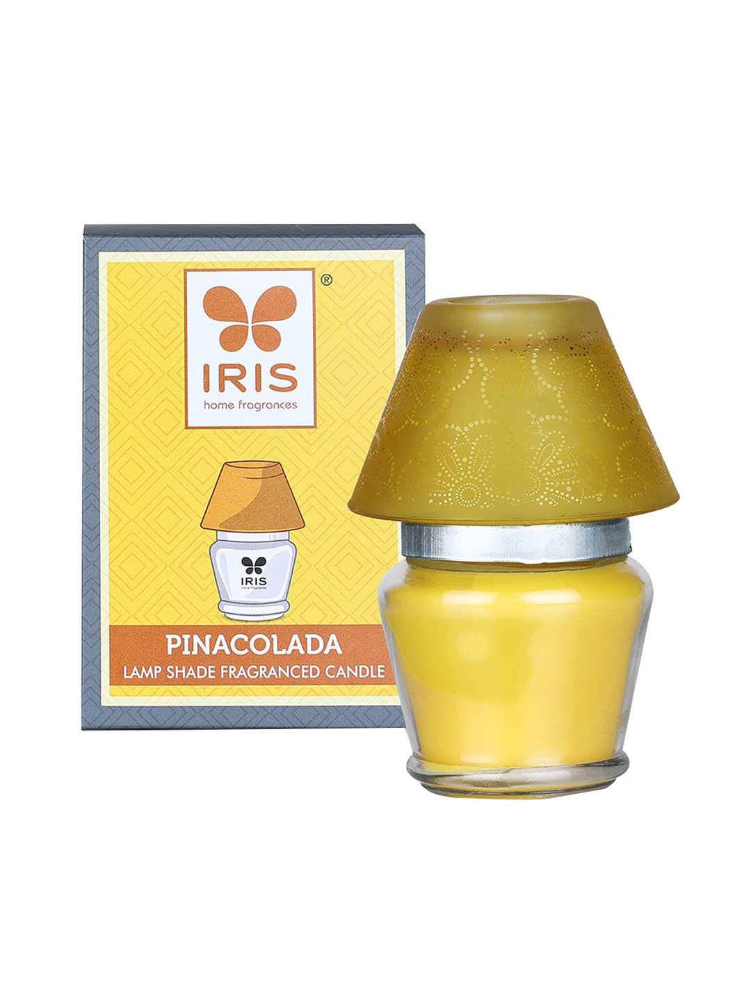 Iris Pinacolada Lamp Shade Scented 1 Wick Solid Geometric Regular Jar Candles