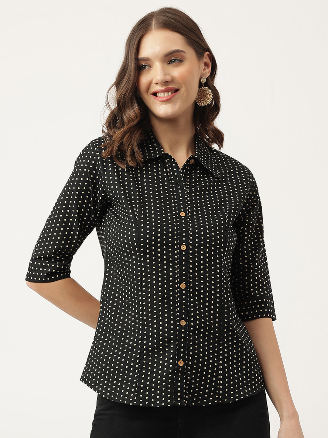 Divena Classic Polka Dots Printed Casual Shirt