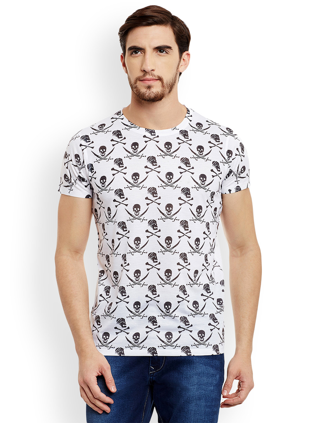 Disney by Wear Your Mind Men White Printed Round Neck T-shirt