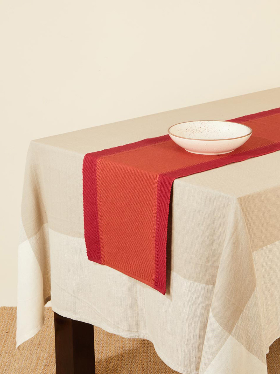 Fabindia Zeeya Red & Orange-Colored Cotton Table Runners