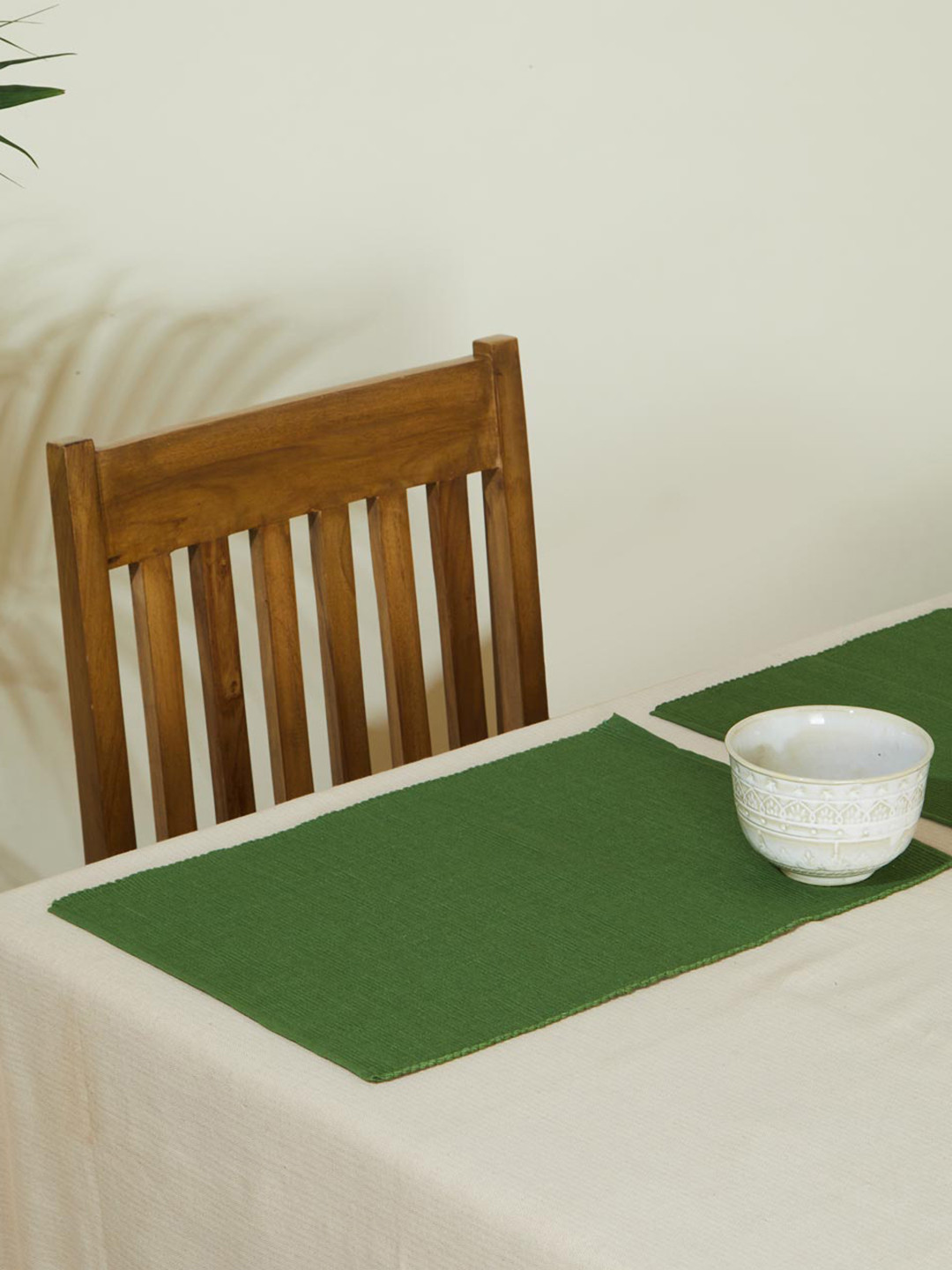 Fabindia Green 6 Pieces Cotton Woven Table Placemats