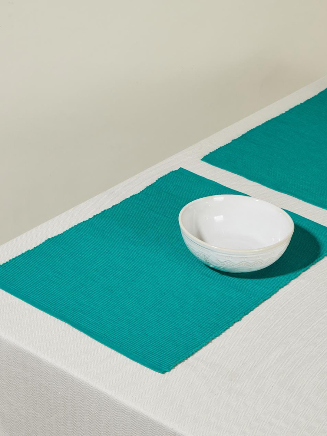 Fabindia Teal-Green 6 Pieces Cotton Table Placemats