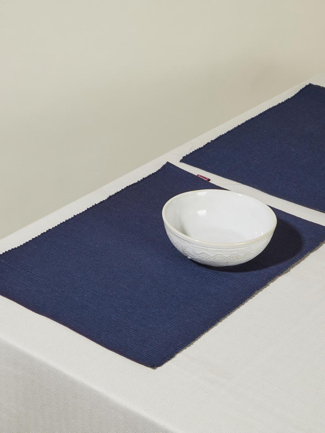 Fabindia Indigo Prithi  Indigo-Blue 6 Pieces Cotton Table Placemats
