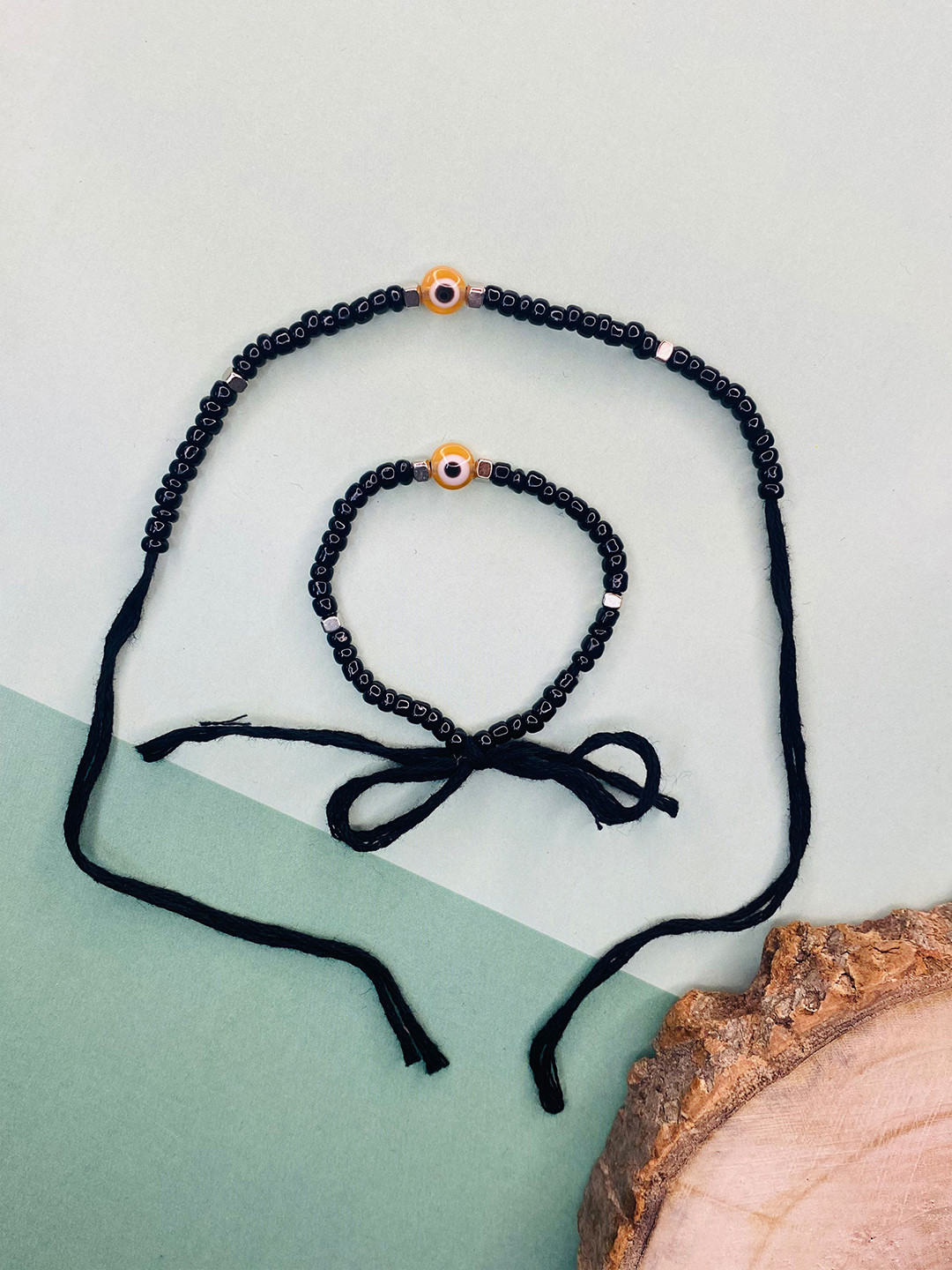 ABDESIGNS Cute Evil Eye Thread Blackbead Anklets